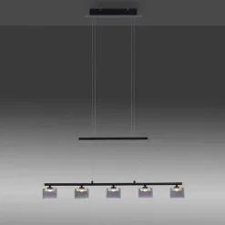 Paul Neuhaus LED Pendelleuchte Rauchglas blendarm 80 cm lang 20 W< Hängelampen|Bürolampen