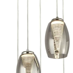 Led Lampen|Hängelampen*Searchlight LED Pendelleuchte Rauchglas 5-flammig höhenverstellbar