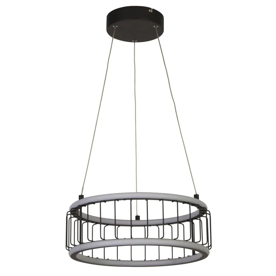 Searchlight LED Pendelleuchte Ring Ø 38 cm Schwarz Weiß 3000 K 1976 lm< Hängelampen|Led Lampen