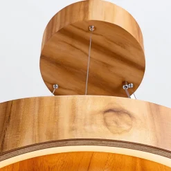 Elstead LED Pendelleuchte rund Ø 60 cm Teak-Holz Furnier Modern< Hängelampen|Bürolampen