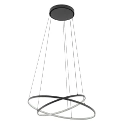 Led Lampen|Schlafzimmer Lampen*Nowodvorski LED Pendelleuchte Schwarz 2 Ringe Metall verstellbar