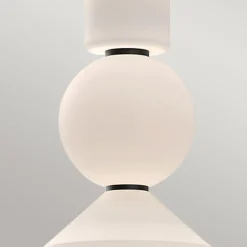 Elstead LED Pendelleuchte Schwarz Weiß verstellbar aus Metall Glas< Hängelampen|Led Lampen