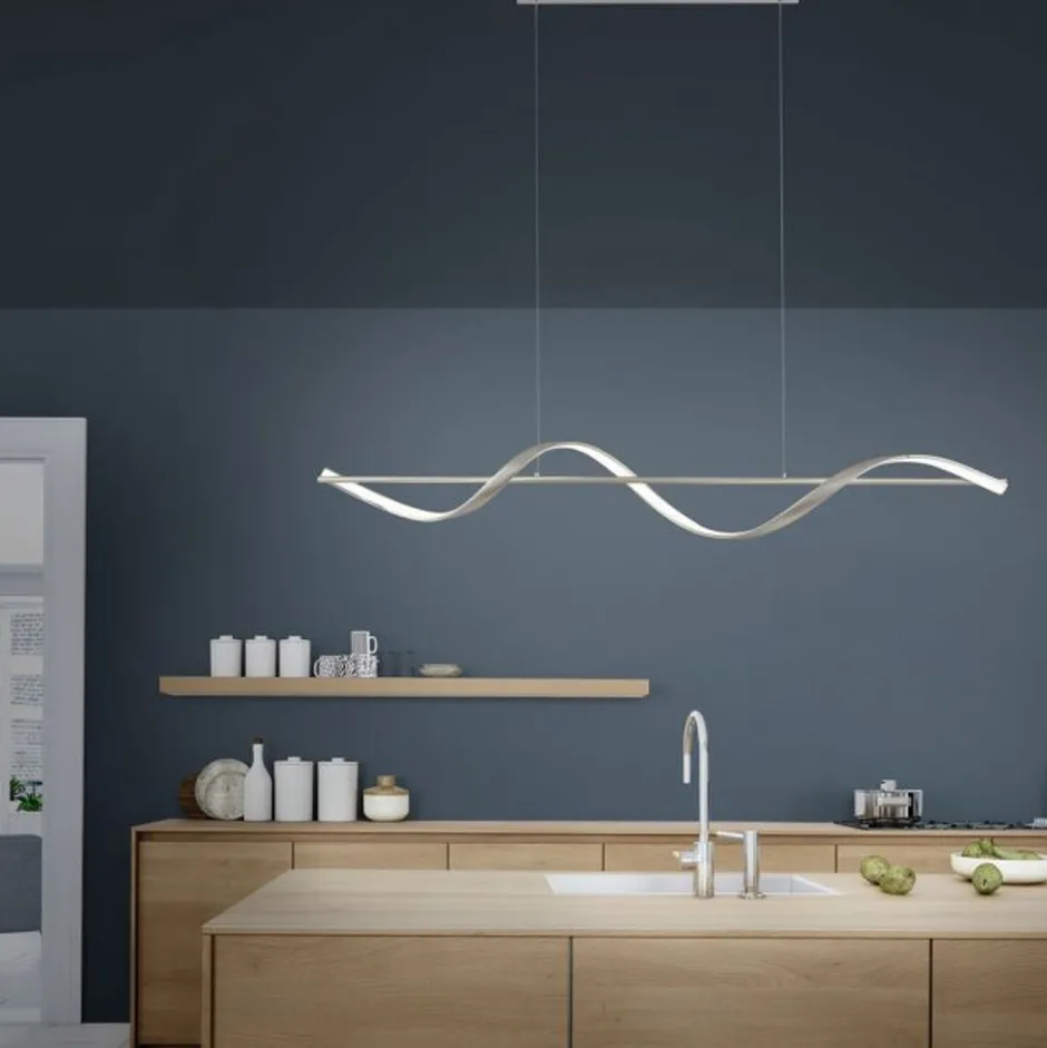 Paul Neuhaus LED Pendelleuchte Silber Fernbedienung 121 cm dimmbar< Hängelampen|Bürolampen