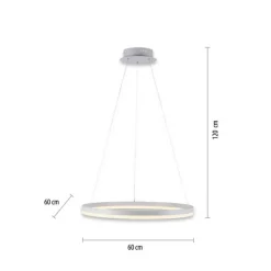 Hängelampen|Bürolampen*Paul Neuhaus LED Pendelleuchte Weiß dimmbar 38 W 3000 K Ø60 cm Ring