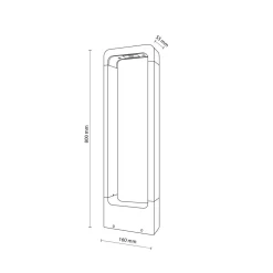 Metall Lampen|Wegeleuchten*TK Lighting LED Pollerleuchte Metall 80 cm hoch IP54 Schwarz 3000 K