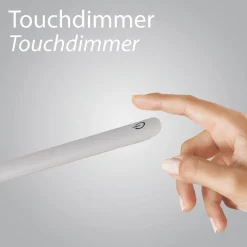 Bürolampen|Schlafzimmer Lampen*Just Light LED SchreibTischlampe Metall Weiß Touch 64 cm flexibel