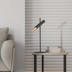 Metall Lampen|Bürolampen*Searchlight LED Schreibtischlampe Schwarz Gold 3000 K 50,5 cm