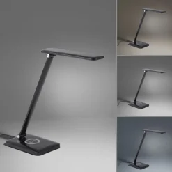 Bürolampen|Schlafzimmer Lampen*Just Light LED SchreibTischlampe Schwarz Touch 680 lm verstellbar
