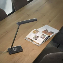 Bürolampen|Schlafzimmer Lampen*Just Light LED SchreibTischlampe Schwarz Touch 680 lm verstellbar