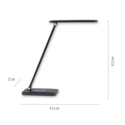 Bürolampen|Schlafzimmer Lampen*Just Light LED SchreibTischlampe Schwarz Touch 680 lm verstellbar