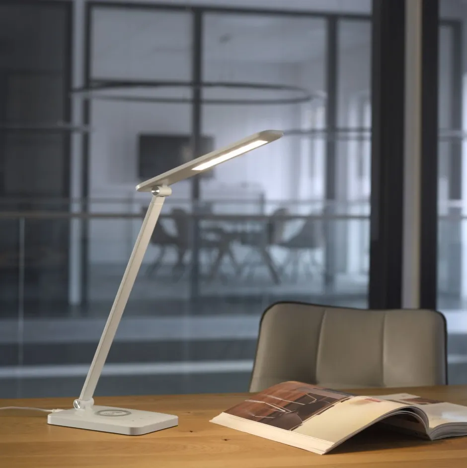 Just Light LED SchreibTischlampe Weiß Touch 61,5 cm 5 W flexibel< Bürolampen|Schlafzimmer Lampen