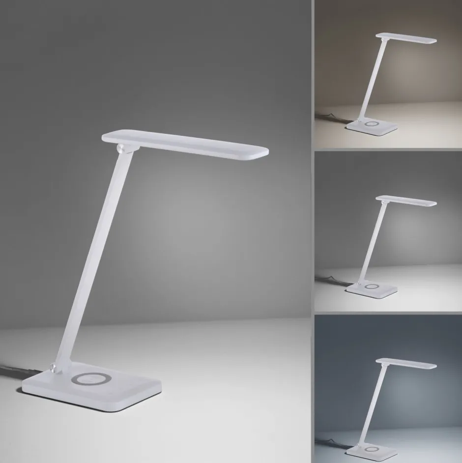 Just Light LED SchreibTischlampe Weiß Touch 61,5 cm 5 W flexibel< Bürolampen|Schlafzimmer Lampen