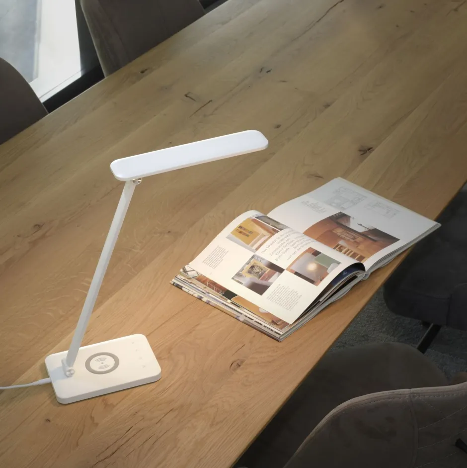 Just Light LED SchreibTischlampe Weiß Touch 61,5 cm 5 W flexibel< Bürolampen|Schlafzimmer Lampen