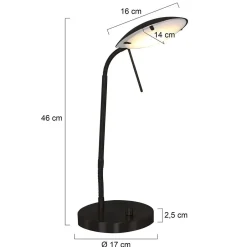 Steinhauer LED Schreibtischleuchte dimmbar Schwarz 46 cm 2700 K< Nachttischlampen|Schreibtischlampen