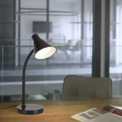 Bürolampen|Schlafzimmer Lampen*Just Light LED Schreibtischleuchte Metall 38 cm Schwarz 4 W Modern