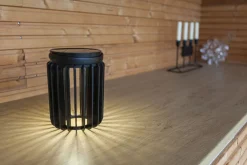 Eco-Light LED Solar Tischlampe Schwarz klein 18,6 cm IP44 tragbar< Solarleuchten|Led Außenleuchten