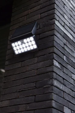 Solarleuchten|Led Außenleuchten*Eco-Light LED Solar Wandlampe Bewegungsmelder dimmbar 8 W IP44