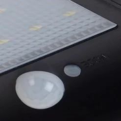 LED Solar Wandleuchte mit Bewegungsmelder Schwarz IP44< Außenwandleuchten|Solarleuchten