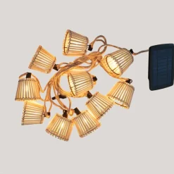 Newgarden LED Solarlichterkette 5m lang IP44 2200 K Bambus Schirme< Außenlichterketten|Solarleuchten