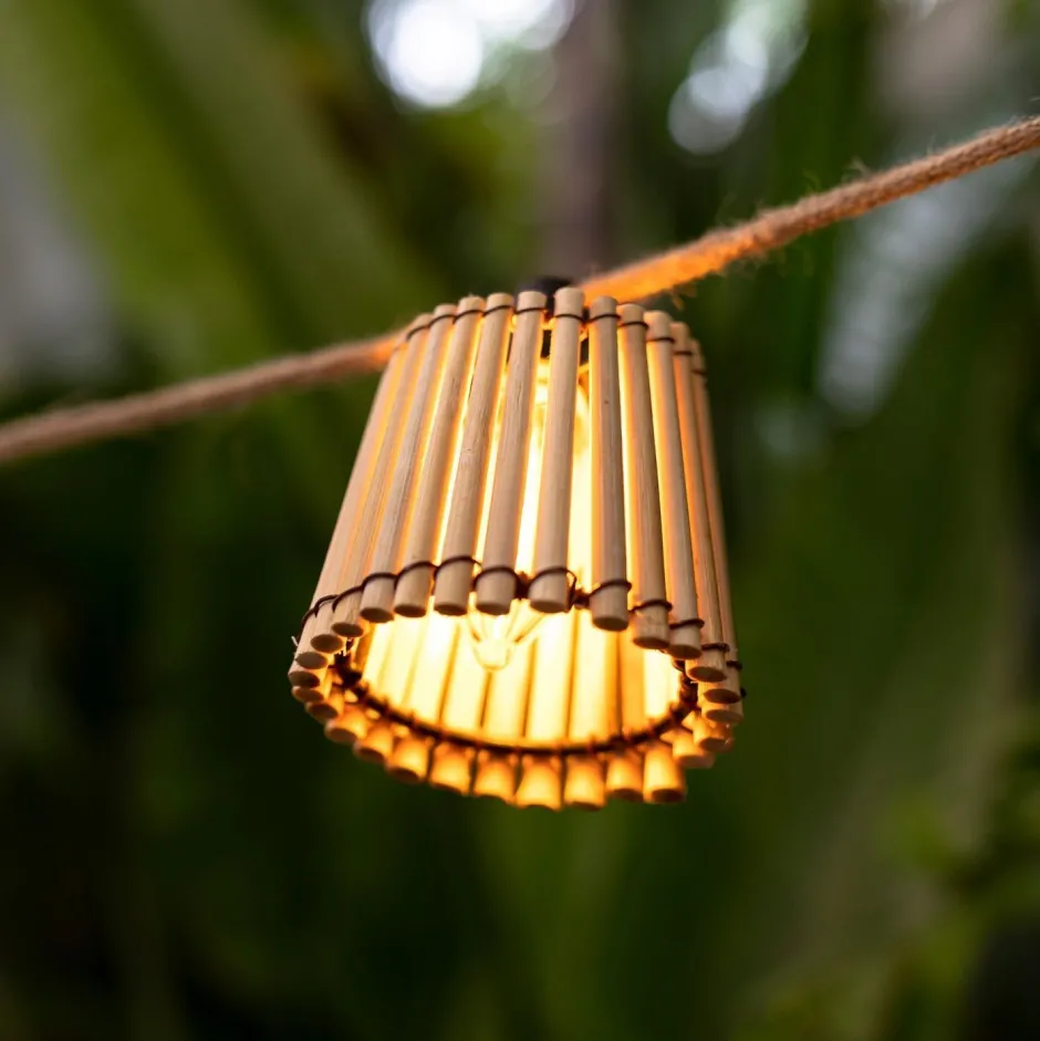 Newgarden LED Solarlichterkette 5m lang IP44 2200 K Bambus Schirme< Außenlichterketten|Solarleuchten