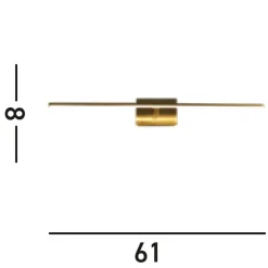 Metall Lampen|Feuchtraumleuchten*Searchlight LED Spiegellampe in Messing Metall B:61 cm IP44 2700 K