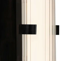 Glaslampen|Jugendstil Lampen*Searchlight LED Spiegelleuchte IP44 Glas H: 43 cm Klar Schwarz 3000 K