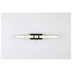 Flurlampen|Metall Lampen*Searchlight LED Spiegelleuchte Metall Glas Schwarz IP44 B:46,5 cm