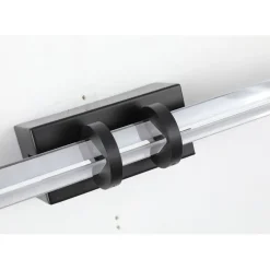 Flurlampen|Metall Lampen*Searchlight LED Spiegelleuchte Metall Glas Schwarz IP44 B:46,5 cm