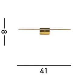 Searchlight LED Spiegelleuchte Metall B:41 cm IP44 Messing 3000 K< Metall Lampen|Feuchtraumleuchten