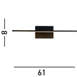 Flurlampen|Metall Lampen*Searchlight LED Spiegelleuchte Schwarz Metall B:61 cm IP44 10 W
