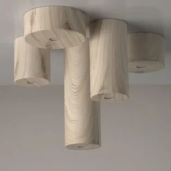 Led Lampen|Spots*Glasberg LED Spot in Holz Weiß rund Modern 3000K wohnlich