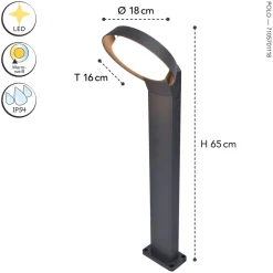 Eco-Light LED Stehlampe Außen Anthrazit IP54 15 W 1100 lm 65 cm< Metall Lampen|Wegeleuchten