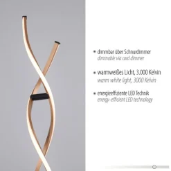 Wohnzimmerlampen|Metall Lampen*Paul Neuhaus LED Stehlampe dimmbar Metall H:134 cm 3000 K 3128 lm
