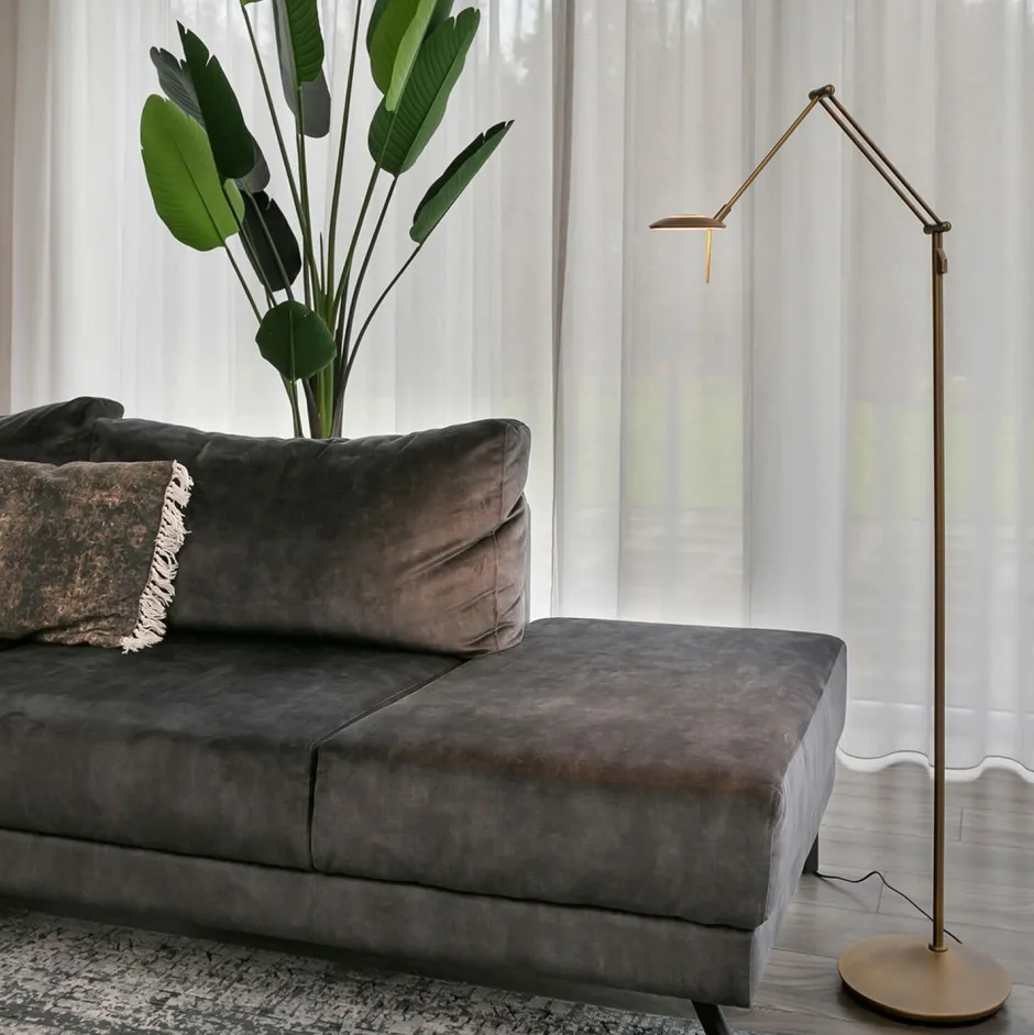 Led Lampen|Stehlampen*Steinhauer LED Stehlampe in Bronze 185 cm flexibel dimmbar