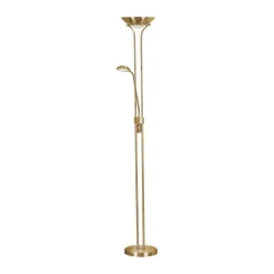 Wohnzimmerlampen|Glaslampen*Searchlight LED Stehlampe mit Dimmer Metall Glas 180 cm in Messing