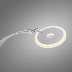 Wohnzimmerlampen|Metall Lampen*Paul Neuhaus LED Stehlampe mit Lesearm in Stahl Glas 200 cm 5770 lm