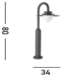Metall Lampen|Wegeleuchten*Searchlight LED Stehlampe Outdoor Aluminium IP54 Grau Weiß 79,5 cm