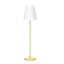 Metall Lampen|Solarleuchten*Newgarden LED Stehlampe Solar 119cm Farbwechsel Dimmer Messing Weiß IP65