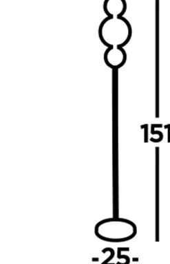 Glaslampen|Kugellampen*Searchlight LED Stehleuchte 3000 K 151 cm Glas Metall Chrom Weiß