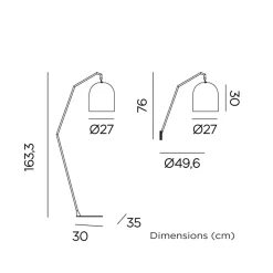 Newgarden LED Stehleuchte außen Akku 165 cm hoch IP54 2700 K dimmbar< Metall Lampen|Wegeleuchten