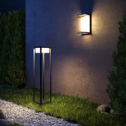 Wegeleuchten|Led Außenleuchten*Maytoni LED Stehleuchte außen Aluminium Glas IP65 80 cm hoch