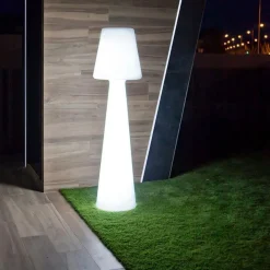 Newgarden LED Stehleuchte außen IP65 165cm Weiß 6000K Stecker Kabel< Metall Lampen|Wegeleuchten