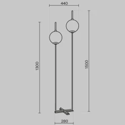 Maytoni LED Stehleuchte Metall Glas 150 cm hoch in Messing Weiß< Led Lampen|Kugellampen