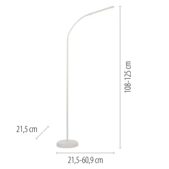 Wohnzimmerlampen|Metall Lampen*Just Light LED Stehleuchte Metall Weiß Touch 125 cm verstellbar