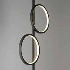 Just Light LED Stehleuchte Schwarz Metall Ringe 151 cm 1290 lm< Wohnzimmerlampen|Metall Lampen