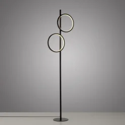 Just Light LED Stehleuchte Schwarz Metall Ringe 151 cm 1290 lm< Wohnzimmerlampen|Metall Lampen