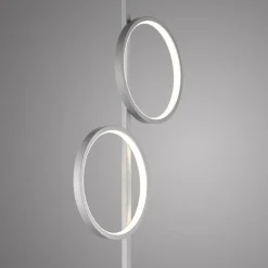 Wohnzimmerlampen|Metall Lampen*Just Light LED Stehleuchte Silber Metall Ringe 151 cm 1290 lm 10 W