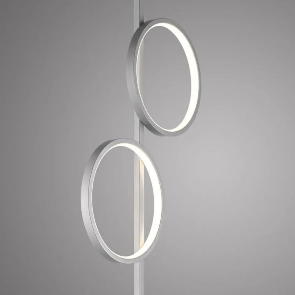 Wohnzimmerlampen|Metall Lampen*Just Light LED Stehleuchte Silber Metall Ringe 151 cm 1290 lm 10 W