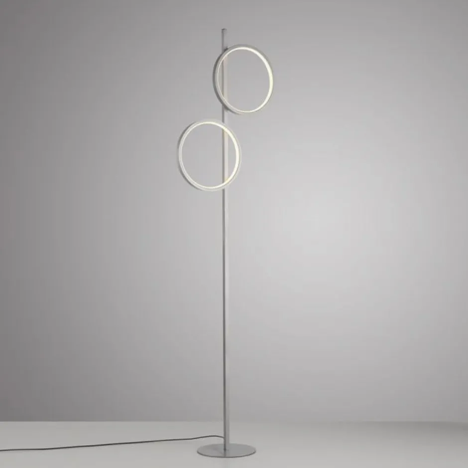Wohnzimmerlampen|Metall Lampen*Just Light LED Stehleuchte Silber Metall Ringe 151 cm 1290 lm 10 W