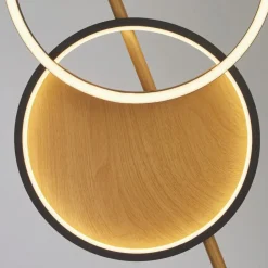 Led Lampen|Bürolampen*Searchlight LED Stehleuchte Touch Dimmer 150 cm klein Schwarz Braun